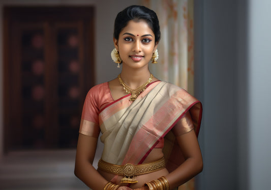 silk saree with intricate border and pallu