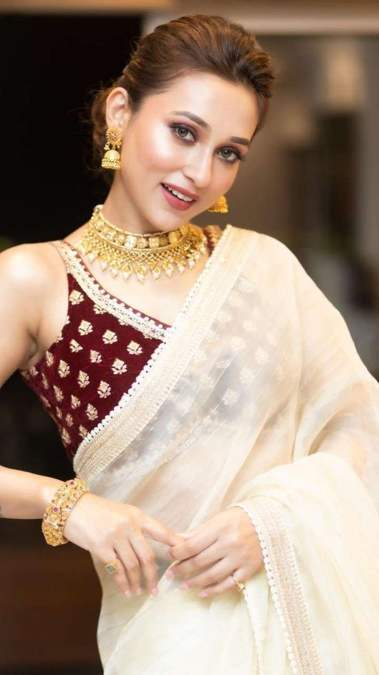 Elegant Blouse Inspirations from Mimi Chakraborty's Saree Looks