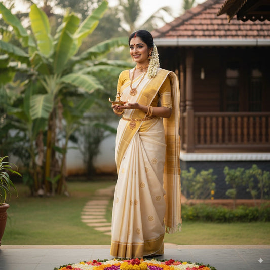 Celebrate Onam in Style: Traditional Sarees That Capture the Essence of Kerala’s Grand Festival