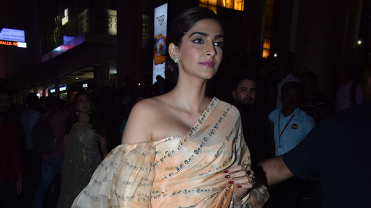 Sonam Kapoor Dazzles in Tamil Script Saree at Masaba Gupta’s Store Opening