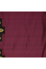 Pink and Black Woven Kanchipuram Silk Saree with Threadwork Vertical body with Peacock Motif Contrast border and Black Pallu with Floral Motif