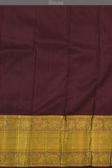Lotus Pink (Sneha saree) Kanchipuram Silk Saree with Jackard Small tilak body with Annapakshi and Elephant Contrast border and Coffee Brown Grand Pallu with diamond design
