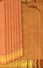 Brick Red Kancheevaram Silk Saree