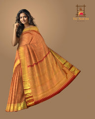 Brick Red Kancheevaram Silk Saree