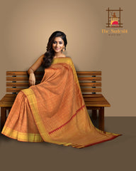 Brick Red Kancheevaram Silk Saree