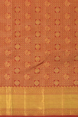 Brick Red Kancheevaram Silk Saree