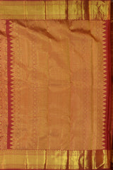 Brick Red Kancheevaram Silk Saree