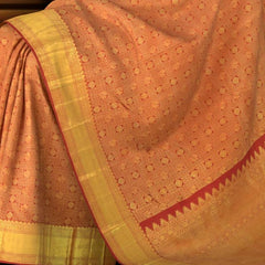 Brick Red Kancheevaram Silk Saree
