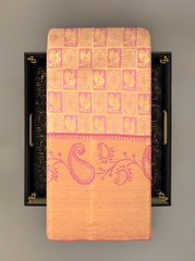 Peach Kancheevaram Silk Saree