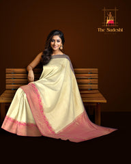 Off-White Kancheevaram Silk Saree