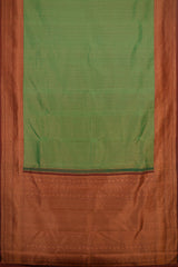 Green Kancheevaram Silk Saree with Maroon Contrast