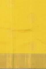 Lemon Yellow Kancheevaram Silk Saree with Grey Contrast