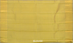 Lemon Yellow Kancheevaram Silk Saree with Grey Contrast