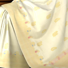 Half White Kancheevaram Silk Saree with Meenakari Border