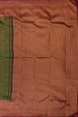 Green Kancheevaram Silk Saree with Maroon Contrast