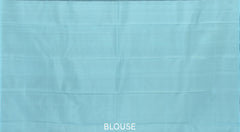 Navy Blue Kancheevaram Silk Saree with Checkered Pattern