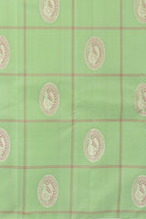 Pista Green Kancheevaram Silk Saree with Silver Annapakshi