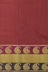 Majestic Maroon with Purple and Violet Contrast Kancheevaram Silk Saree