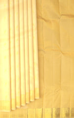 Sandal Off White Kancheevaram Silk Saree with Bavanshi and Podi Design