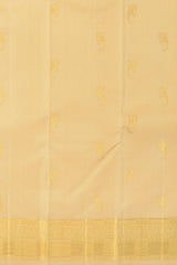 Sandal Off White Kancheevaram Silk Saree with Bavanshi and Podi Design