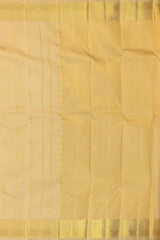 Sandal Off White Kancheevaram Silk Saree with Bavanshi and Podi Design