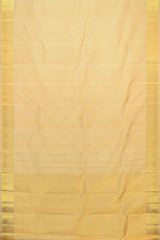 Sandal Off White Kancheevaram Silk Saree with Bavanshi and Podi Design