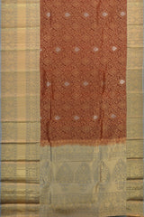 Maroon Kancheevaram Silk Saree with Grey Contrast and Benaraspet Annam Border