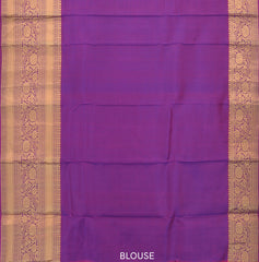 Sapphire Serenity: Blue Pure Silk Saree with Purple Bavanshi Borders