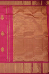 Blush Grandeur: Pink Pure Silk Saree with Grand Getti Border