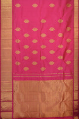 Blush Grandeur: Pink Pure Silk Saree with Grand Getti Border