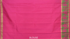 Watermelon Pink Kancheevaram Silk Saree with Meenakari Peacock Jacquard