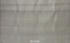 Steel Grey Kancheevaram Silk Saree with Intricately Designed Turning Border