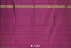 Black Kancheevaram Silk Saree with Contemporary Design and Plum Purple Border