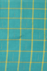 Yellow and Turquoise Blue Half-and-Half Kancheevaram Silk Saree
