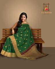 Lavender Luxury Pure Kanchipuram Silk Saree with Copper Zari Work