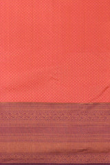 Peach Purity Pure Kanchipuram Silk Saree with Purple Panache