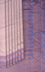 Lavender Dreams Pure Kanchipuram Silk Saree with Blue Mystique