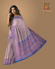 Lavender Dreams Pure Kanchipuram Silk Saree with Blue Mystique