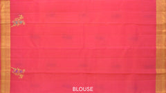 Coral Pink Pure Kanchipuram Silk Saree: A Floral Fantasy