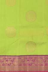 Lime Green Splendor with Elephant Butta Pure Kanchipuram Silk Saree