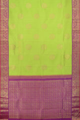 Lime Green Splendor with Elephant Butta Pure Kanchipuram Silk Saree
