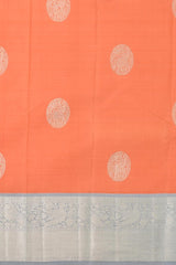 Orange Radiance with Silver Zari Buttas Pure Kanchipuram Silk Saree