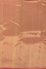 Light Orange Air India Pure Kanchipuram Silk Saree with Golden Zari