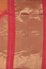 Light Orange Air India Pure Kanchipuram Silk Saree with Golden Zari