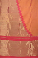 Light Orange Air India Pure Kanchipuram Silk Saree with Golden Zari