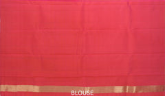 Light Orange Air India Pure Kanchipuram Silk Saree with Golden Zari