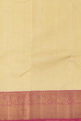 The Ethereal Weave of Off-White Kancheevaram Silk Saree with Peacock Elegance