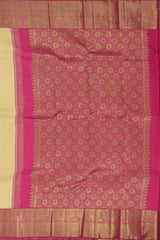 The Ethereal Weave of Off-White Kancheevaram Silk Saree with Peacock Elegance