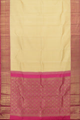 The Ethereal Weave of Off-White Kancheevaram Silk Saree with Peacock Elegance