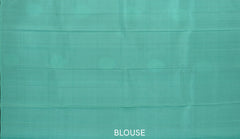 Celestial Blue: Deep Blue Pure Silk Saree with Sea Green Zari Pallu